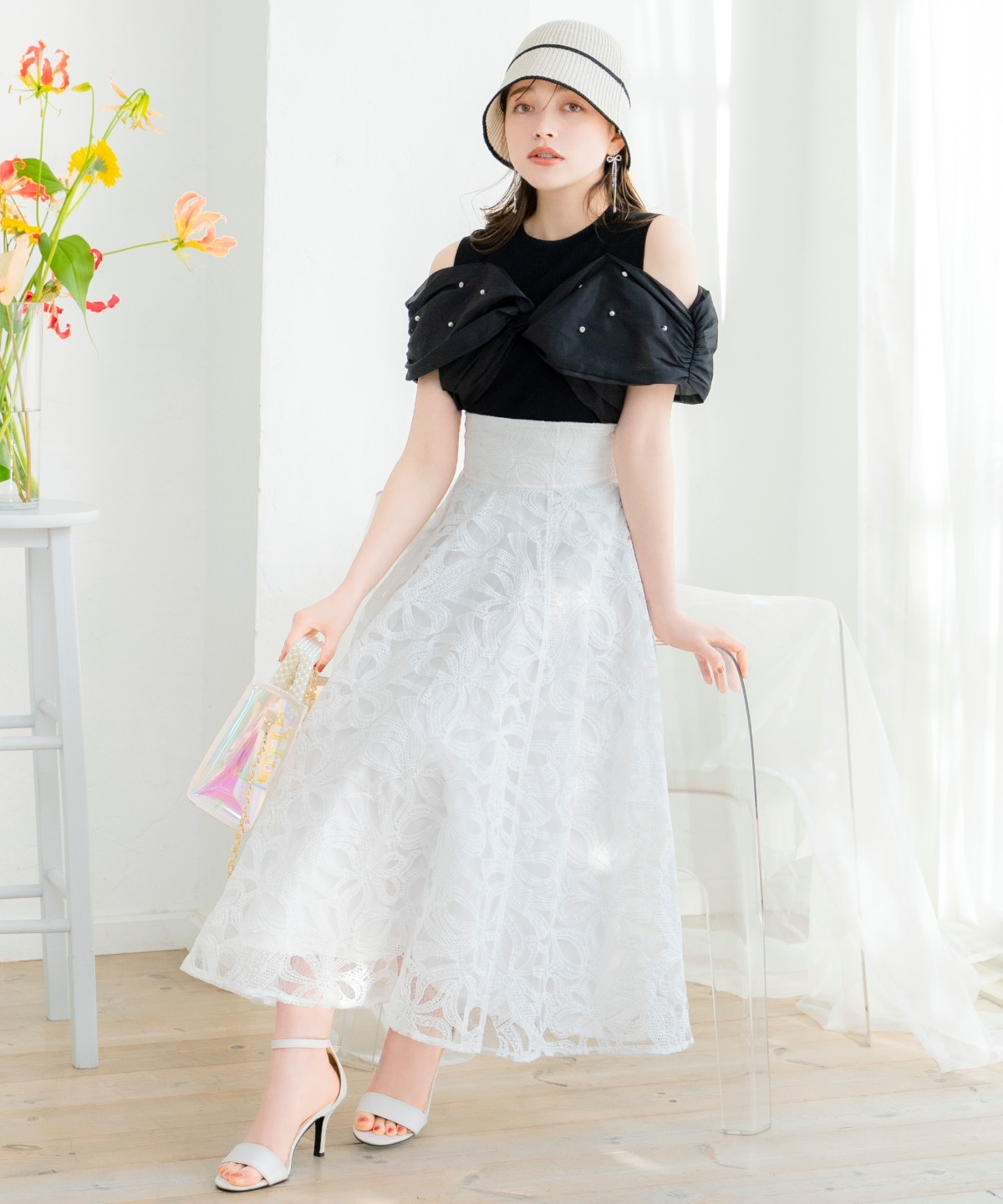リボンレーススカート(F ホワイト): WILLSELECTION｜公式オンライン  