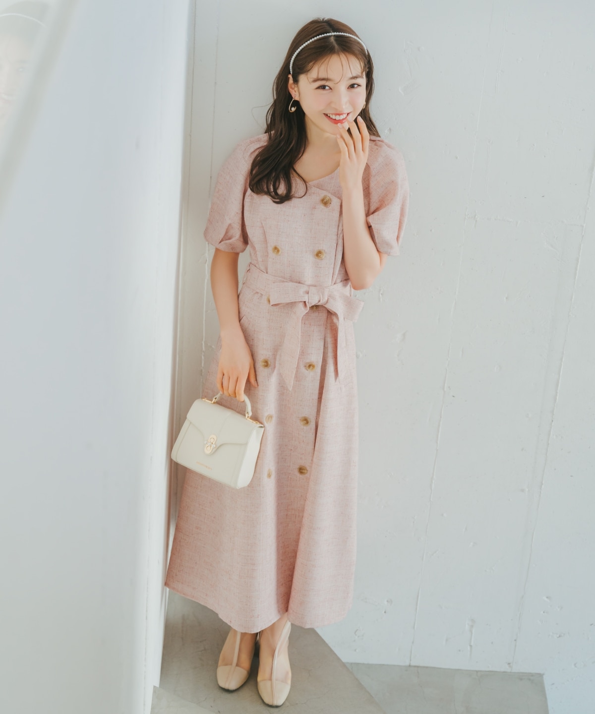 【WILLSELECTION】  ツイードボリューム袖ワンピース