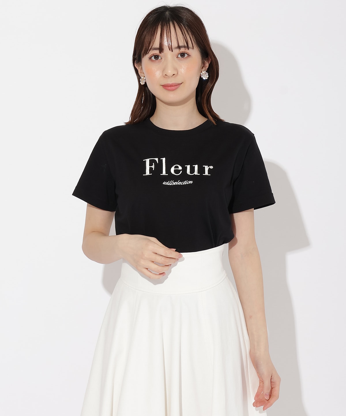 Fleur刺繍Tシャツ