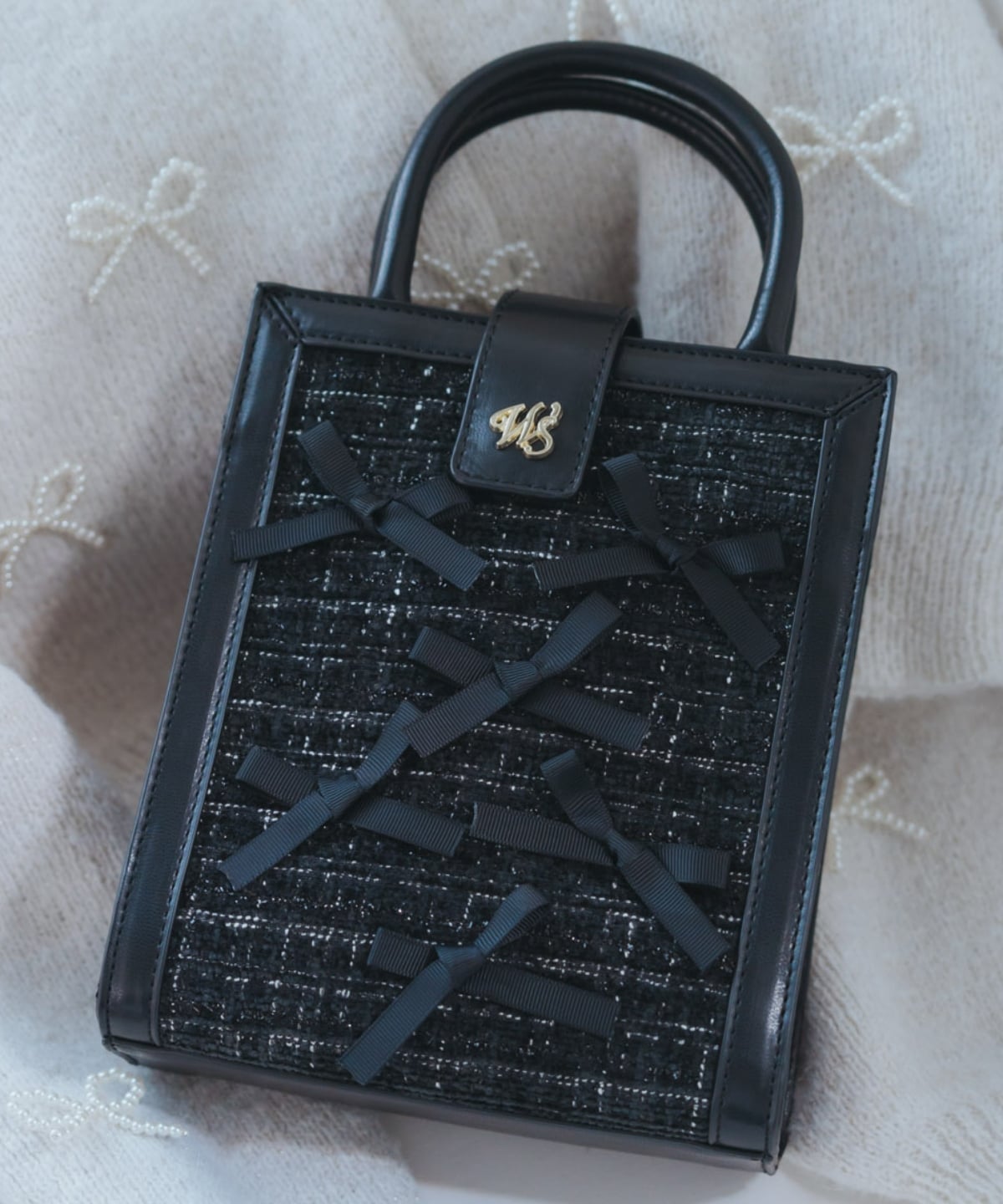 2wayツイードリボンバッグ