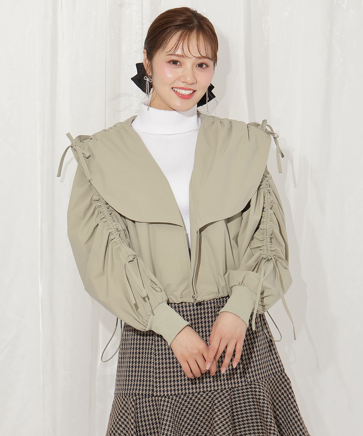 ハートカラーギャザーブルゾン