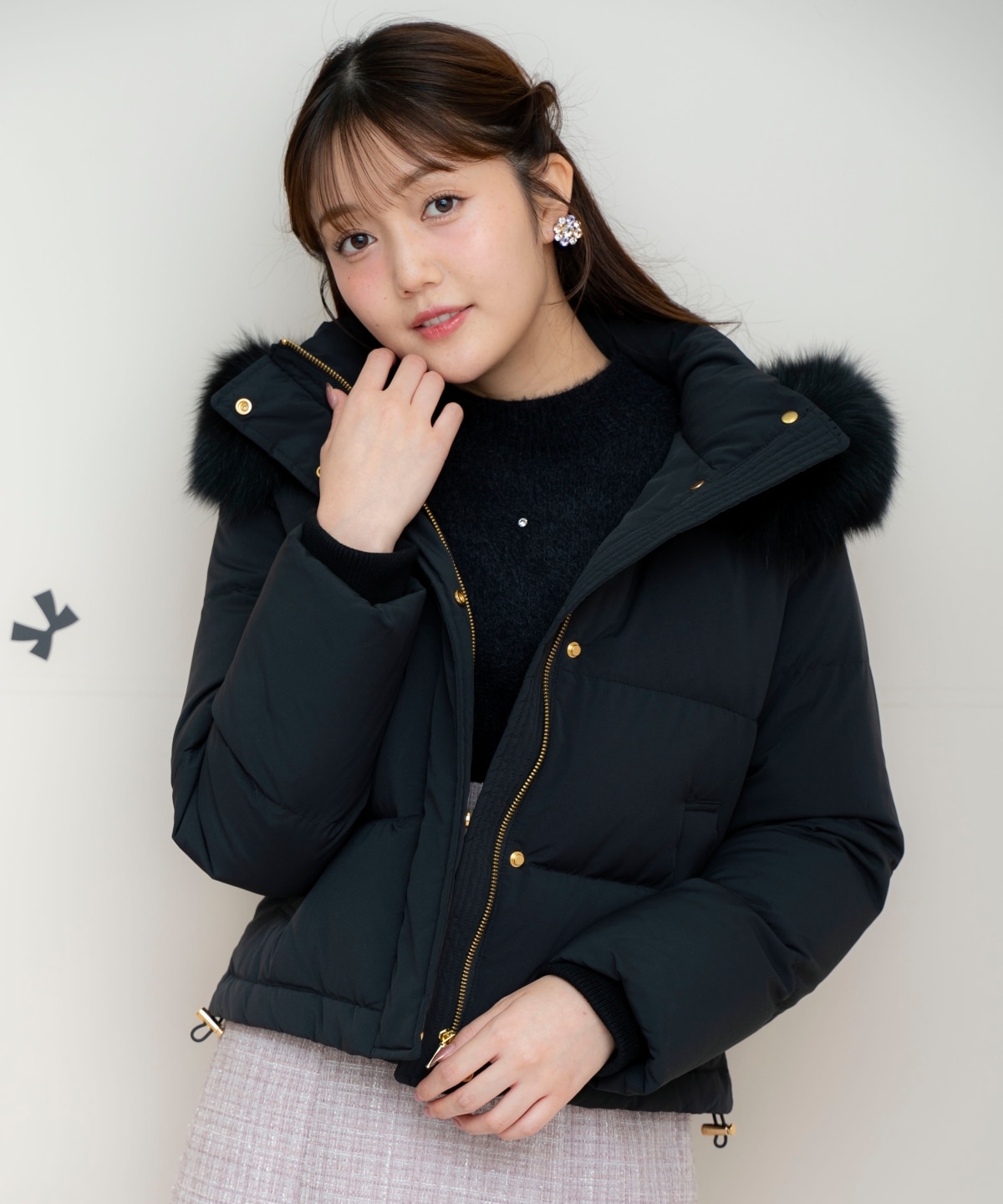 FOXファー付きショートダウン