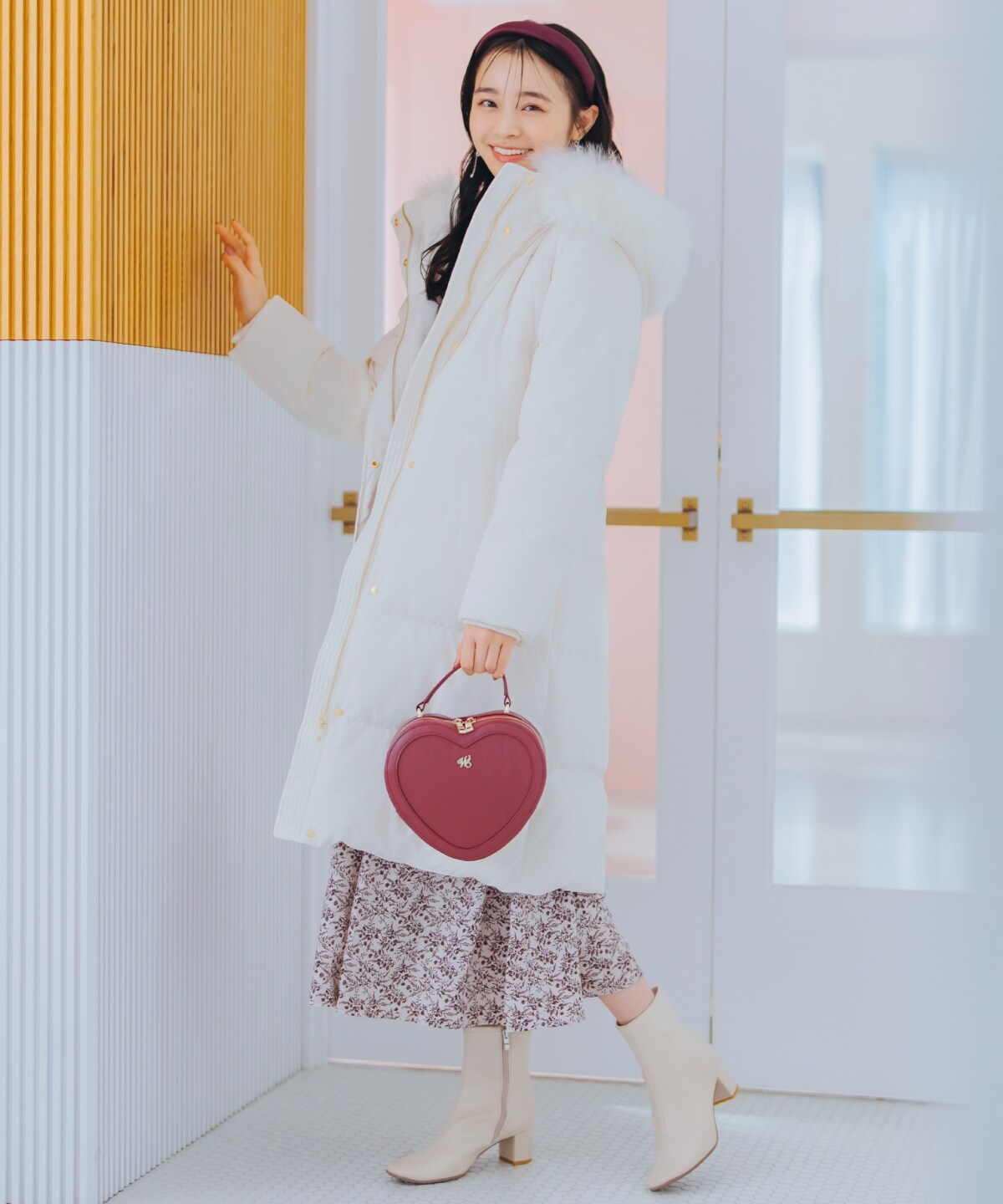 5WAYファー付きコート WILLSELECTION FOXファー付きウールコート