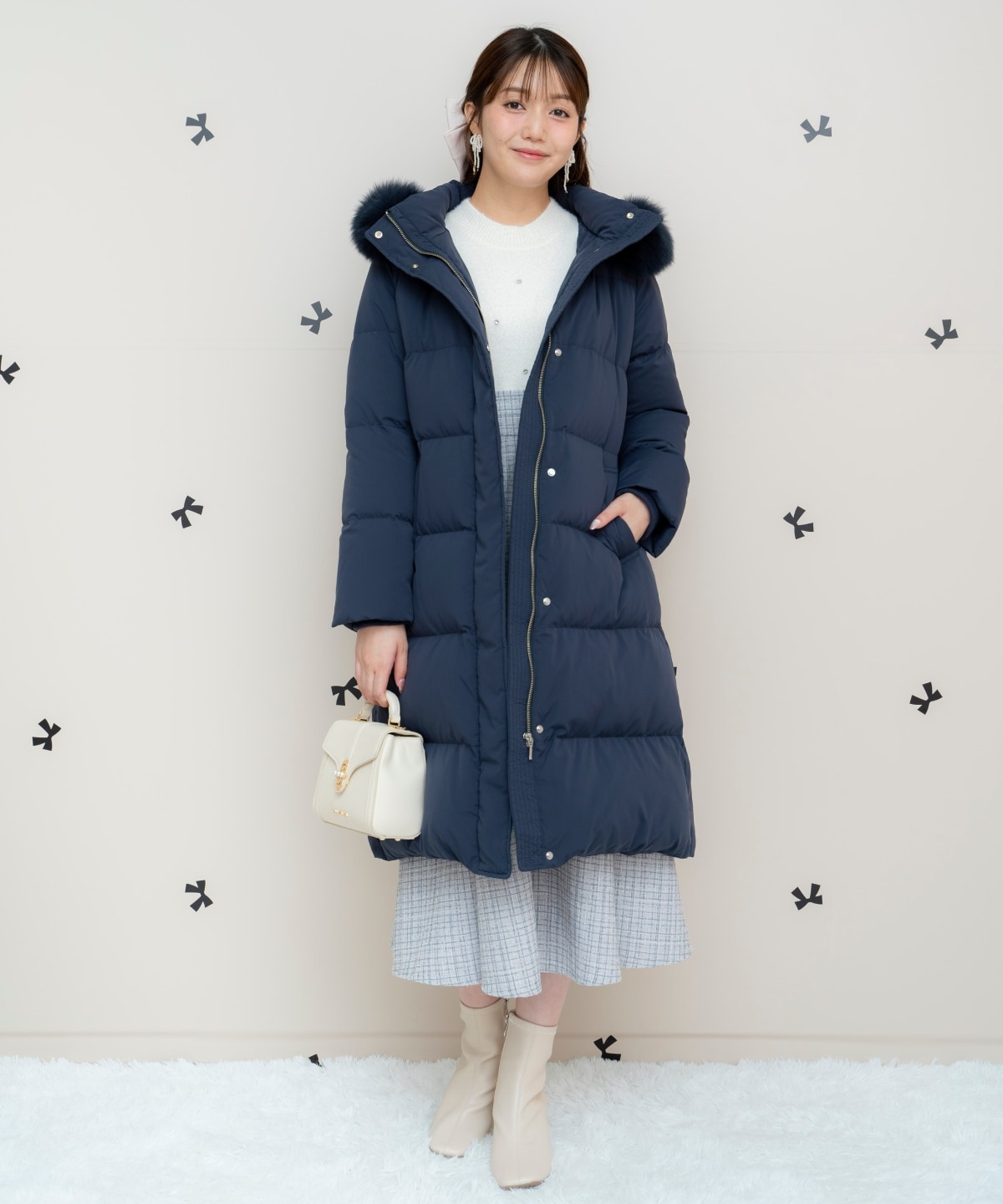 FOXファー付きロングダウン