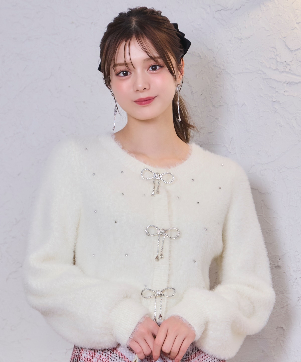 リボンモチーフニットカーディガン(F ホワイト): WILLSELECTION｜公式  