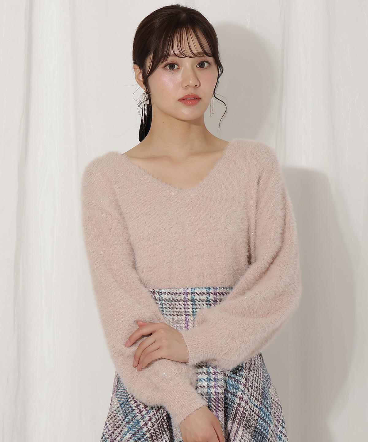 ラメフェザー2WAYニット