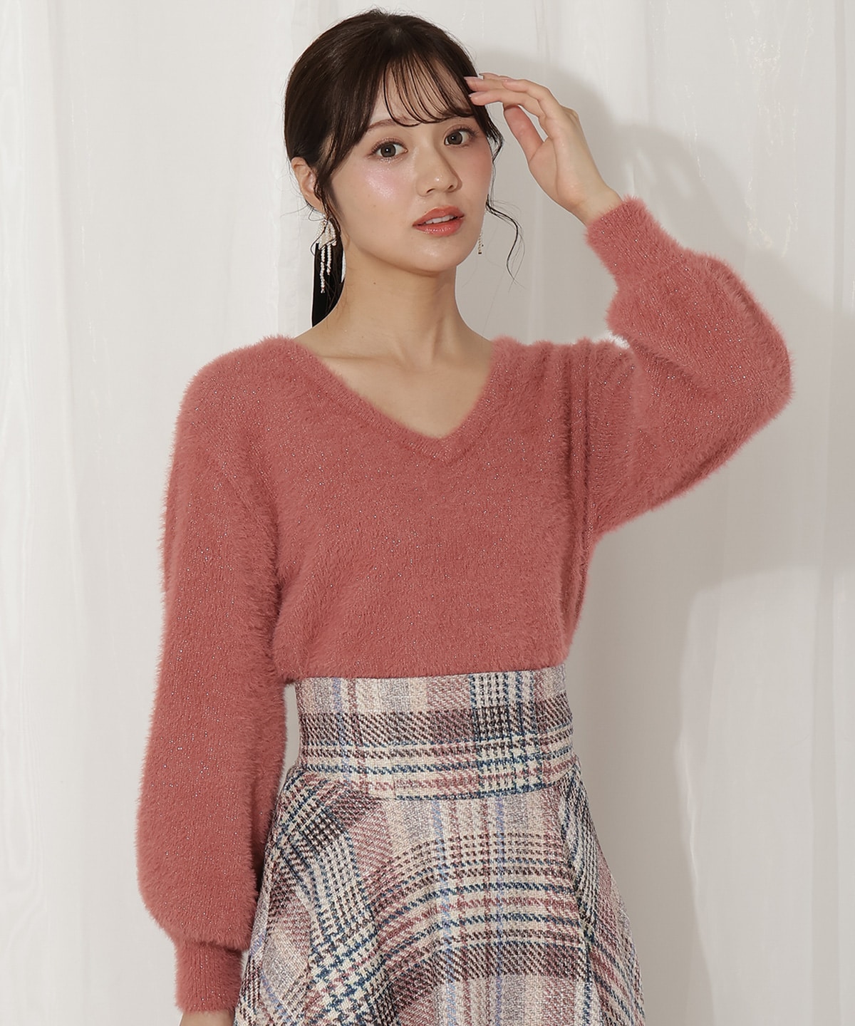 ラメフェザー2WAYニット