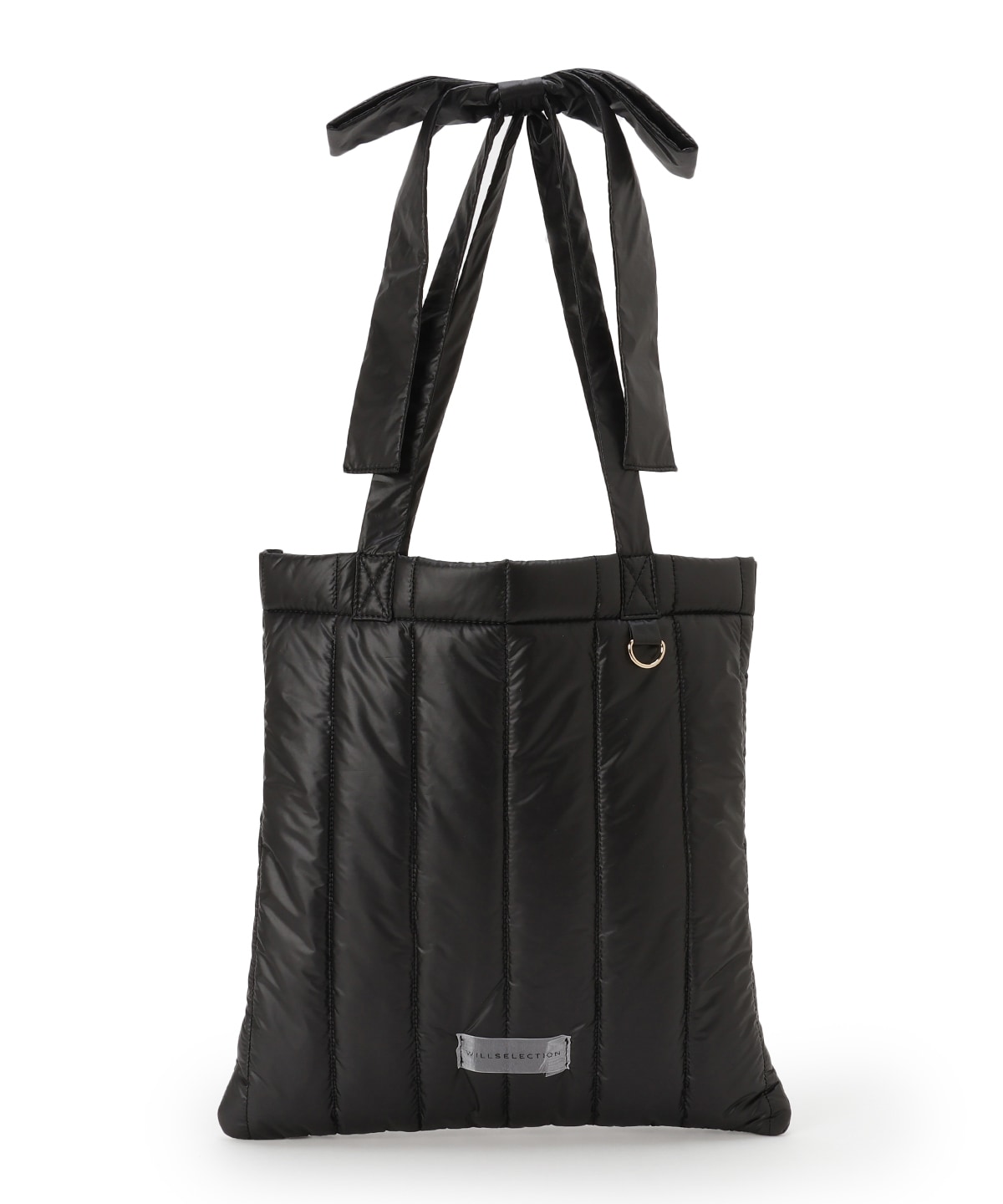 リボンショルダーキルティングトート