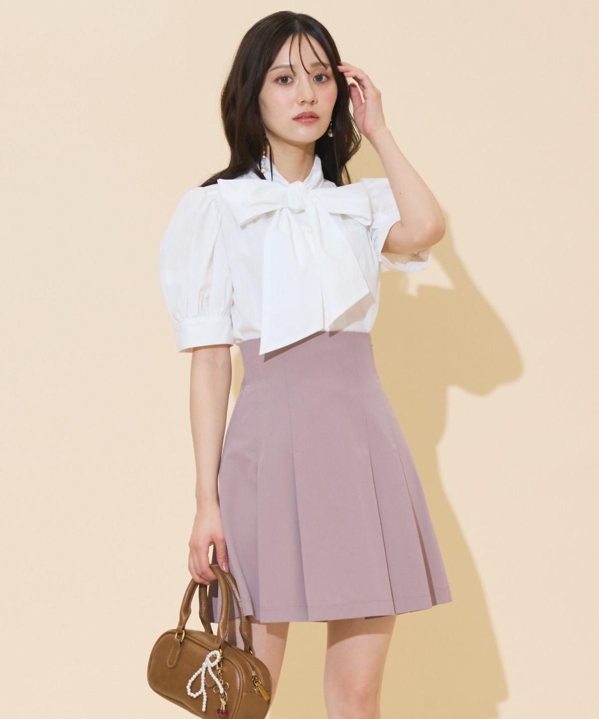 ハイウエストプリーツミニスカート