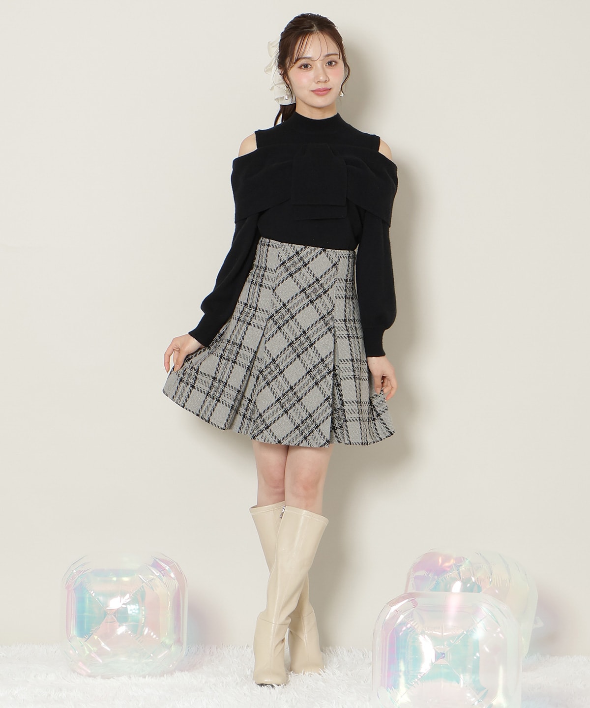 【1/1(thu)10時発売 New Year's Item】ボックスプリーツミニスカート