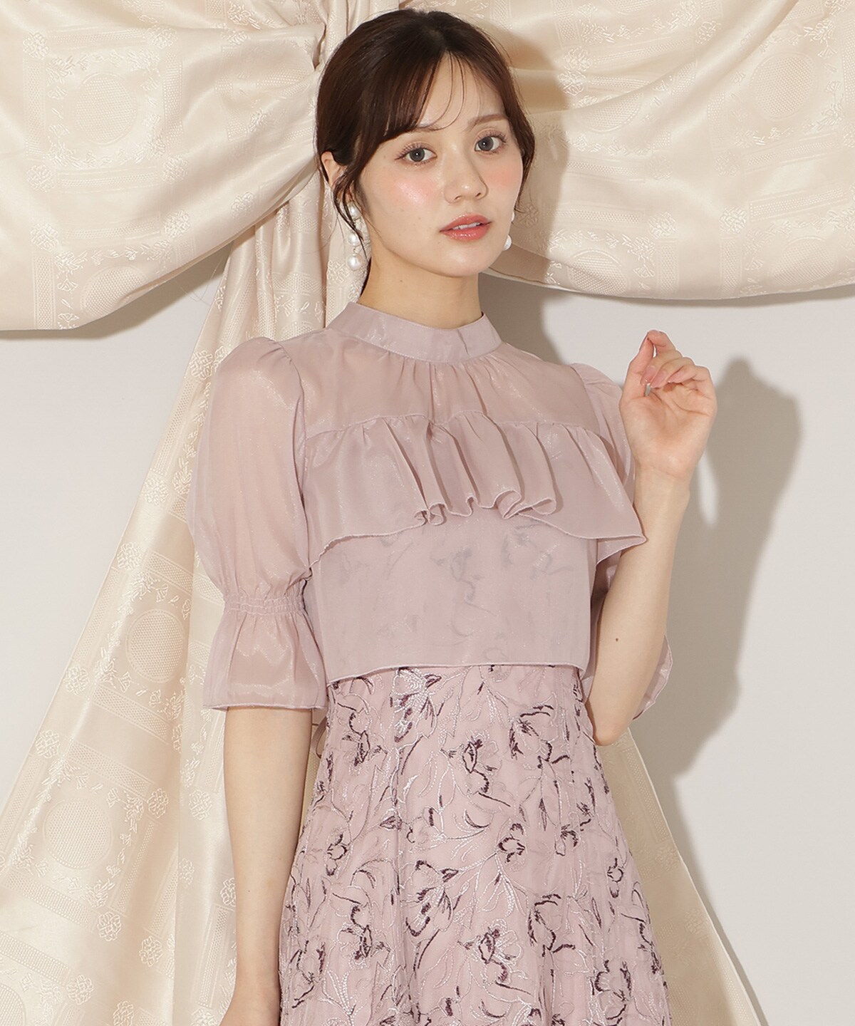 フリル切り替えシフォンブラウス(F ベージュ): WILLSELECTION