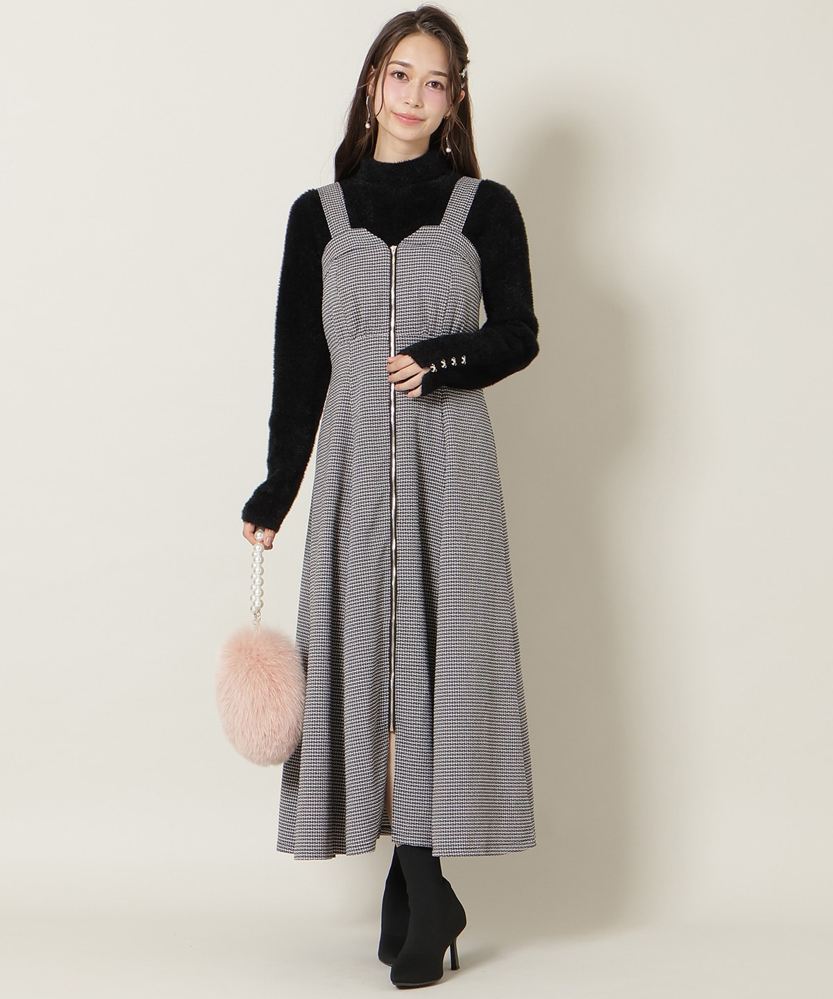 ZIPデザインフレアジャンスカ