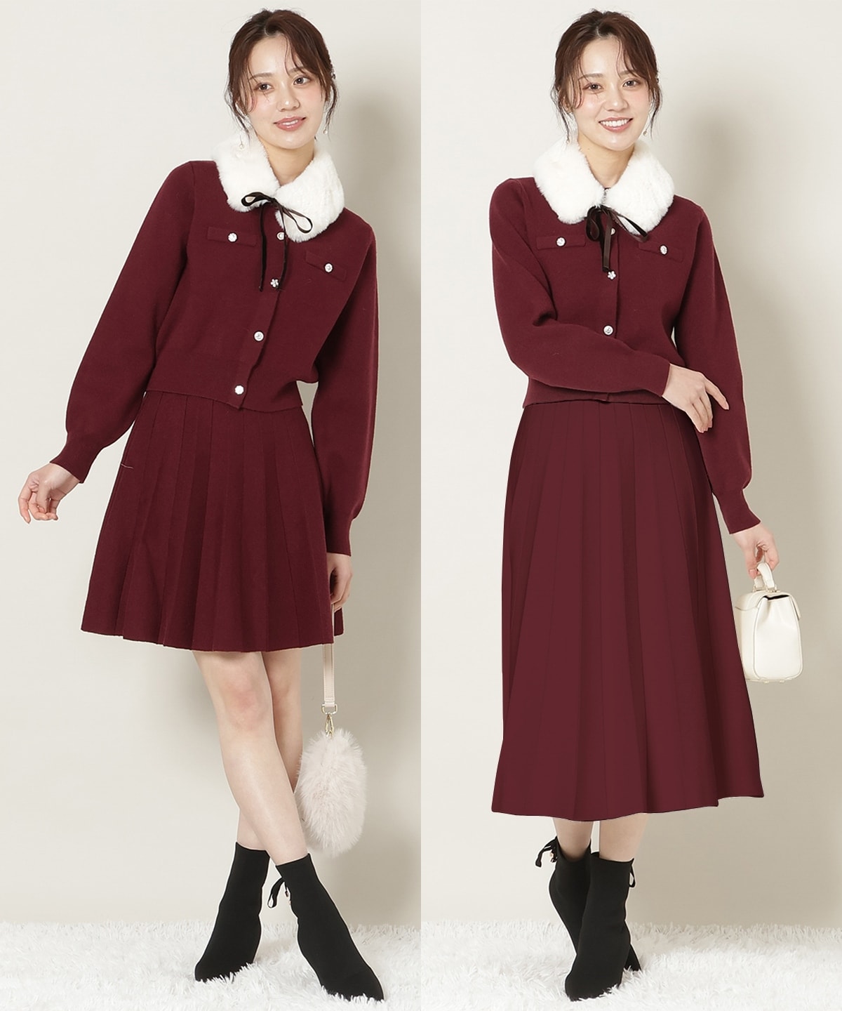 【11/21(fri)10時発売】ファーティペット付きニットSETUP