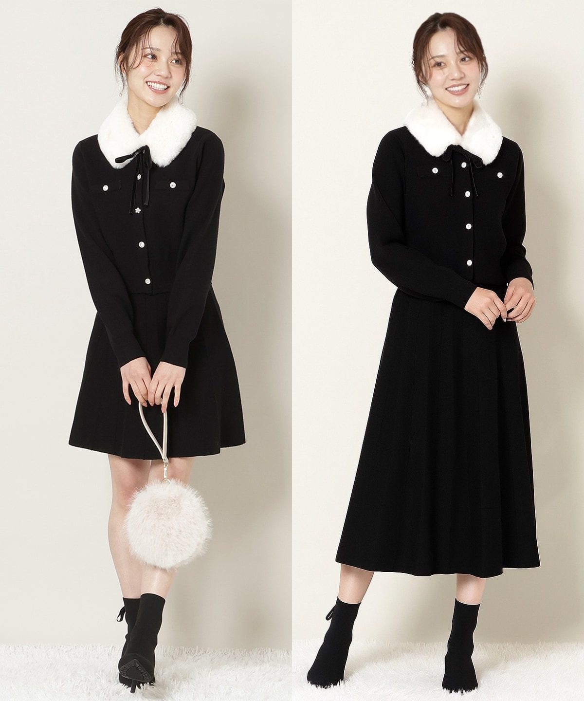 【11/21(fri)10時発売】ファーティペット付きニットSETUP