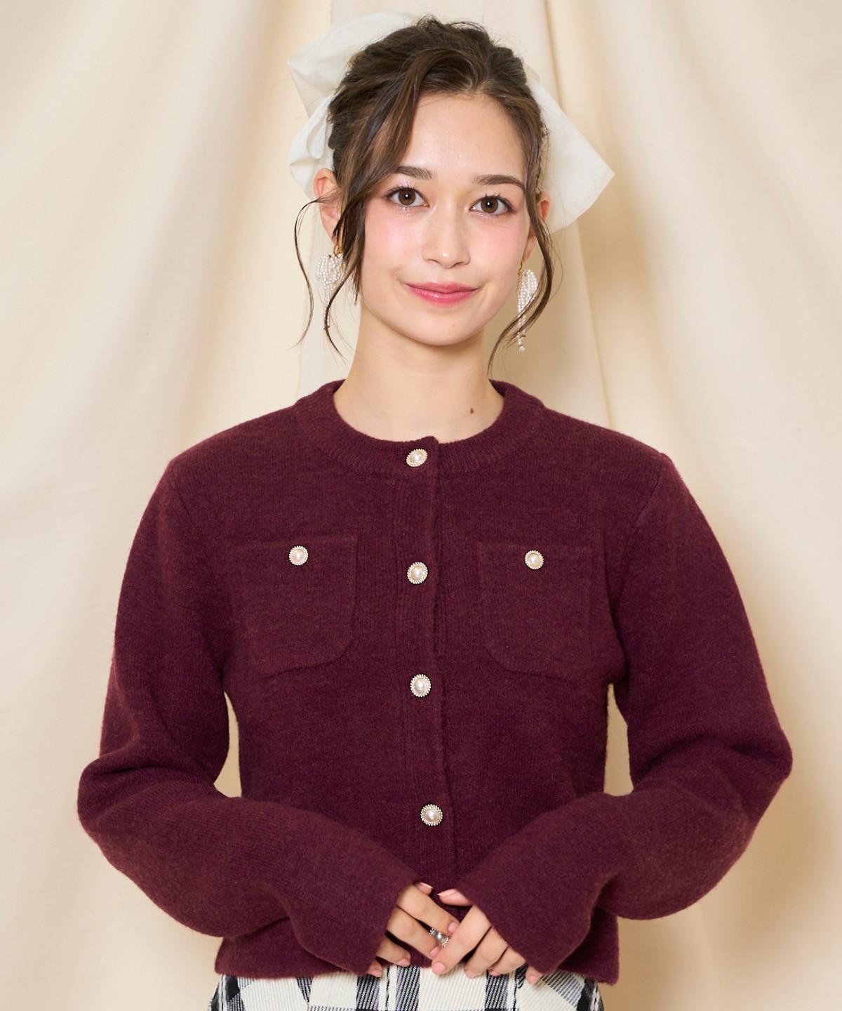 【再入荷予約受付中】モヘアライクニットジャケット