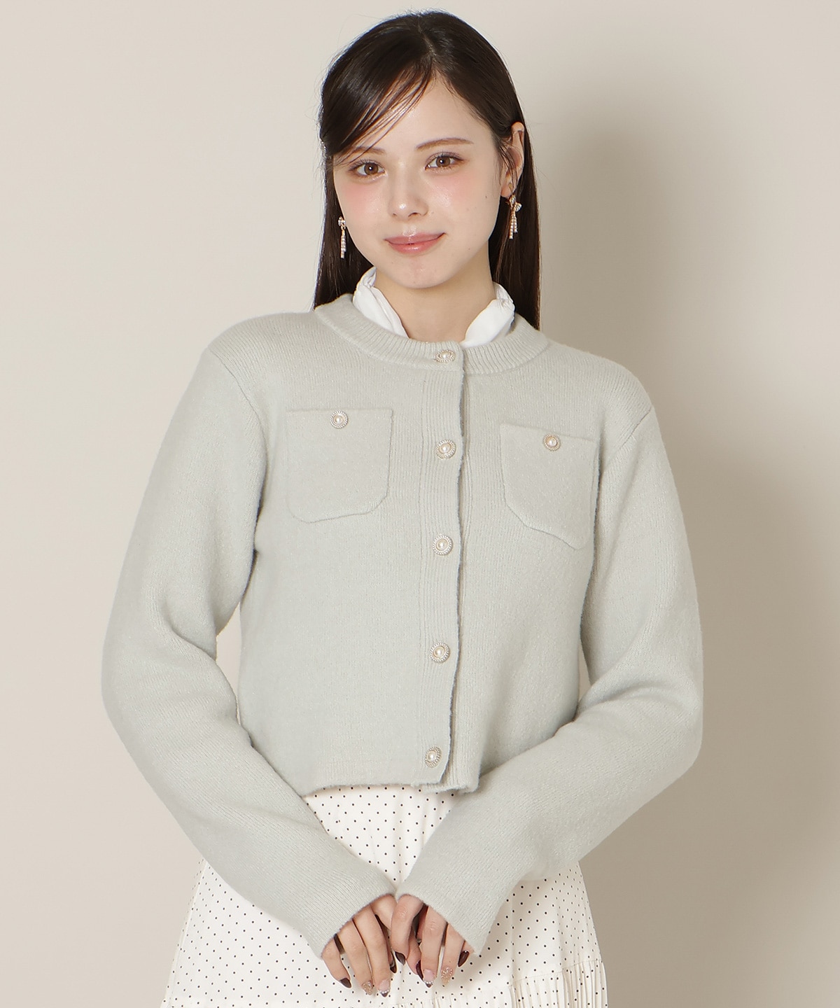 モヘアライクニットジャケット