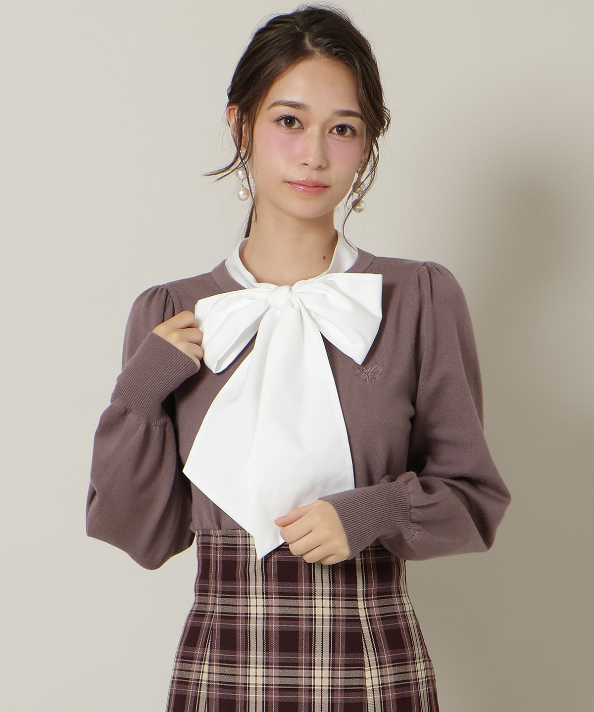 リボンドッキングプルオーバー