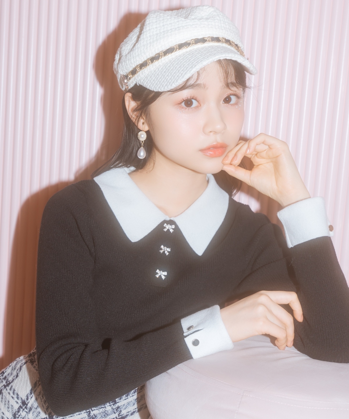 【1/1(thu)10時発売 New Year's Item】ポロカラーリブニット