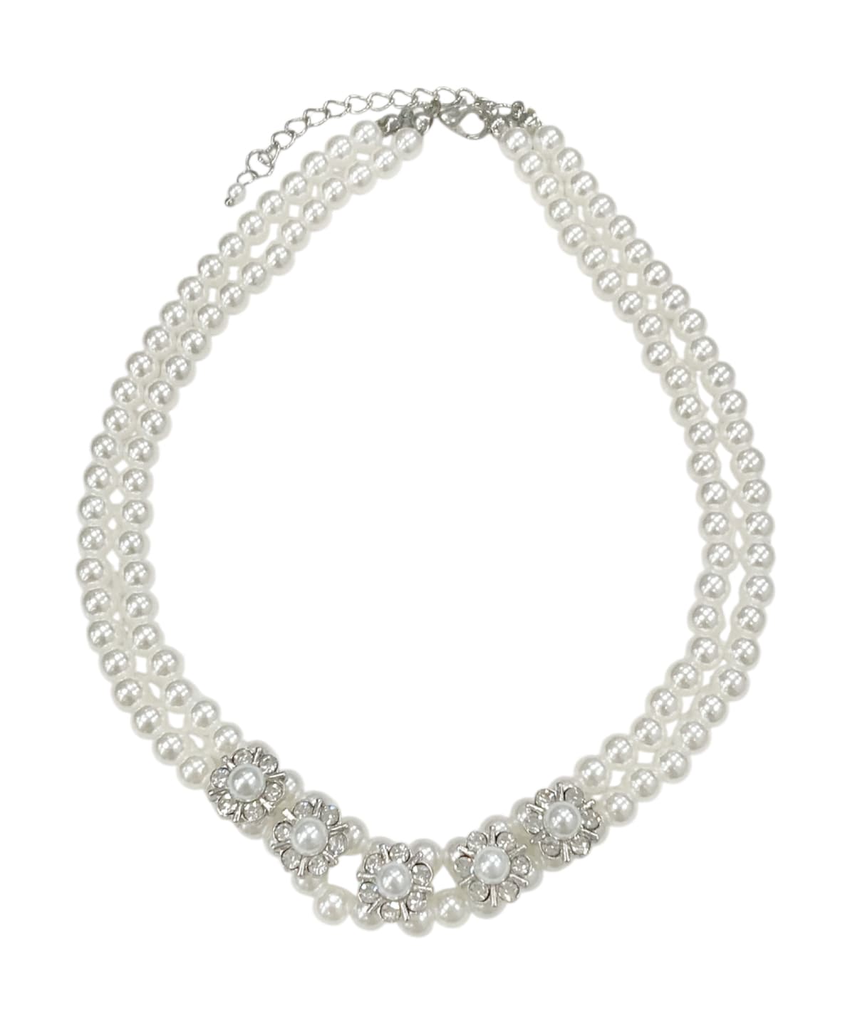 フラワービジューパールネックレス