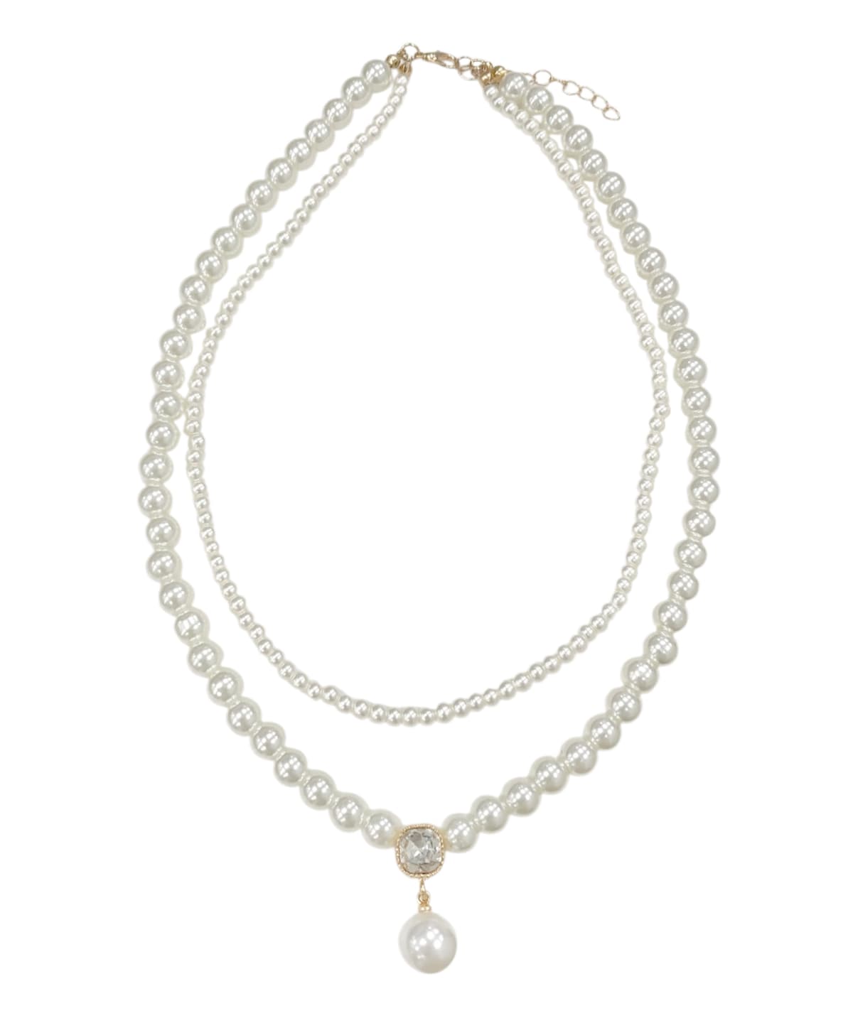 ダブルラウンドパールネックレス