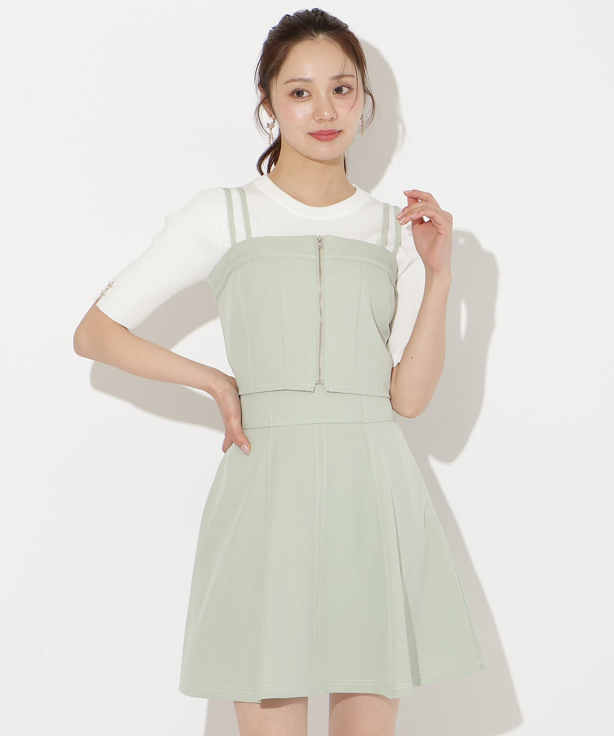 【3/19(thu)10時発売】フロントZIPデニムビスチェ