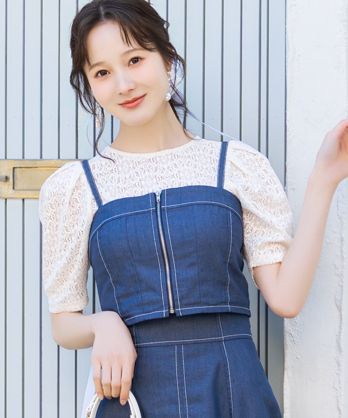 【3/19(thu)10時発売】フロントZIPデニムビスチェ