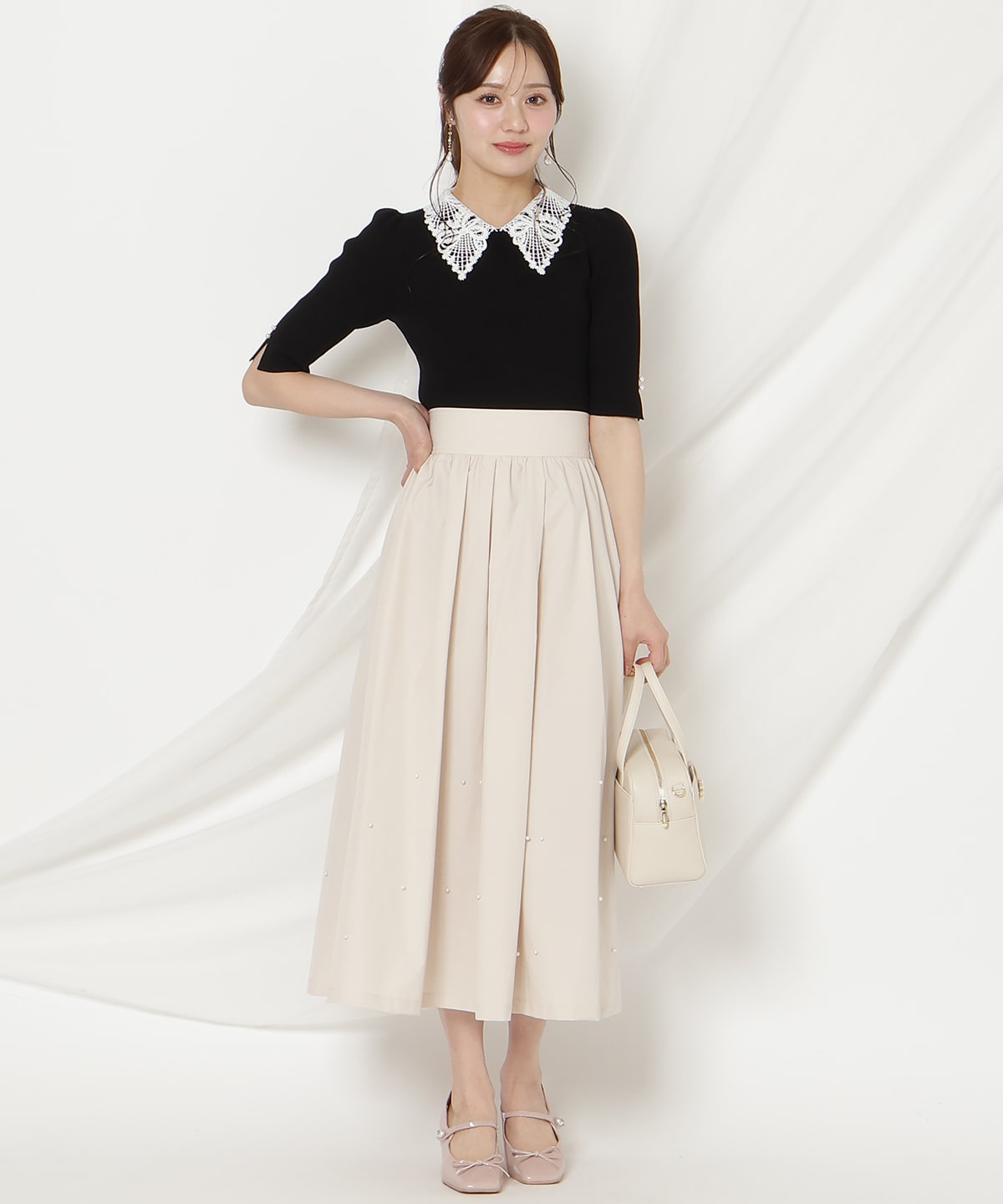 パールタックギャザースカート