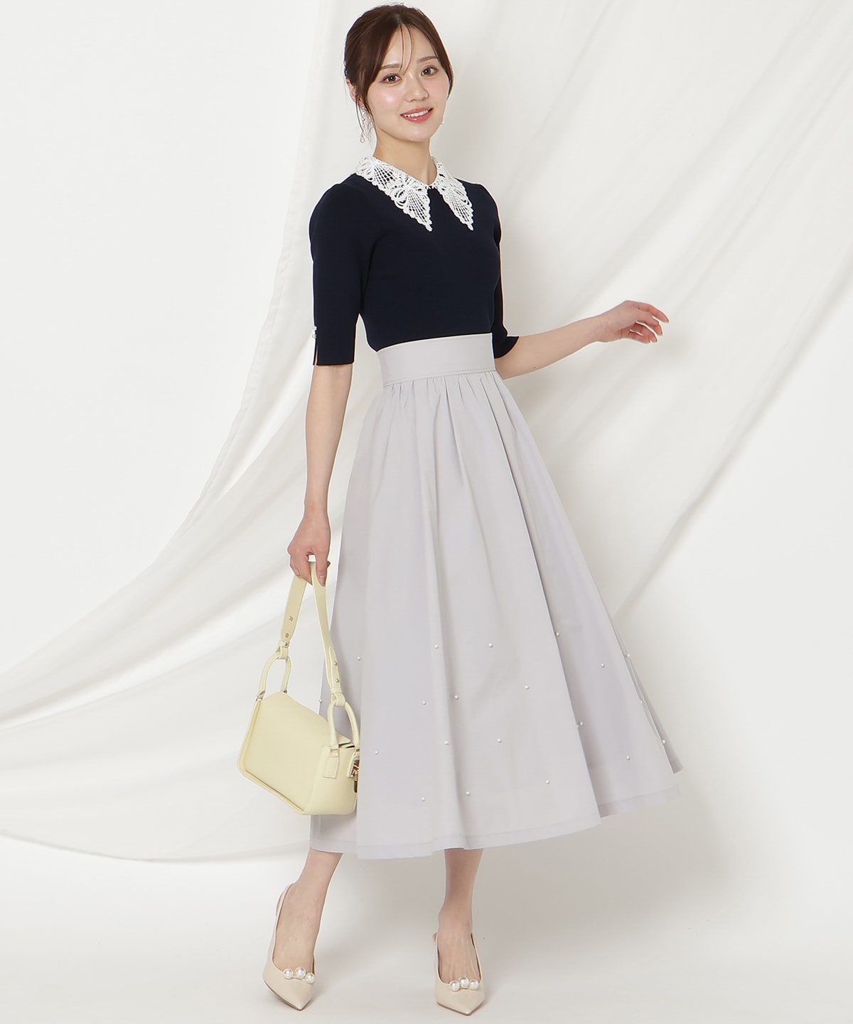 パールタックギャザースカート