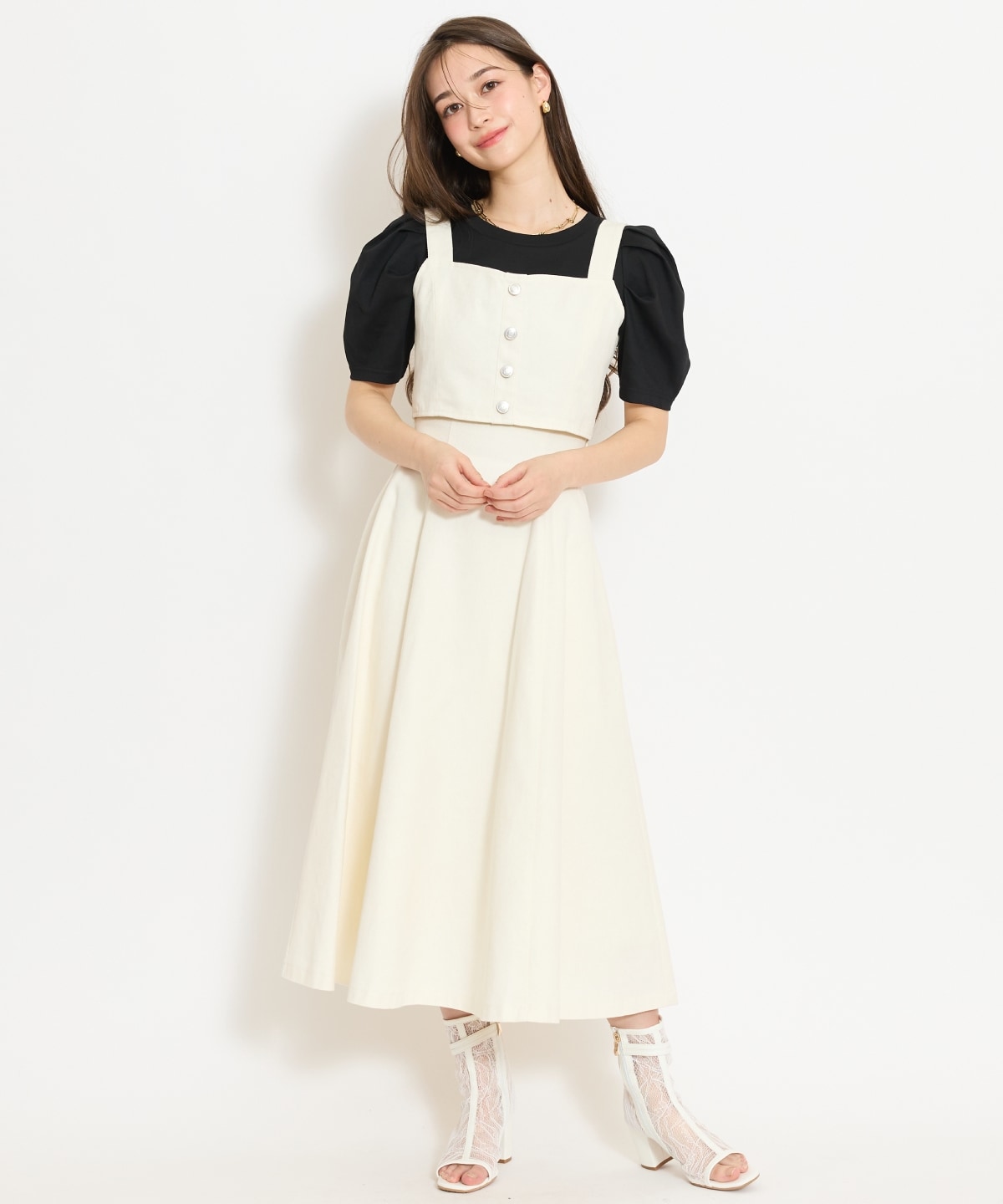 【セットアップ対応】デニムフレアスカート