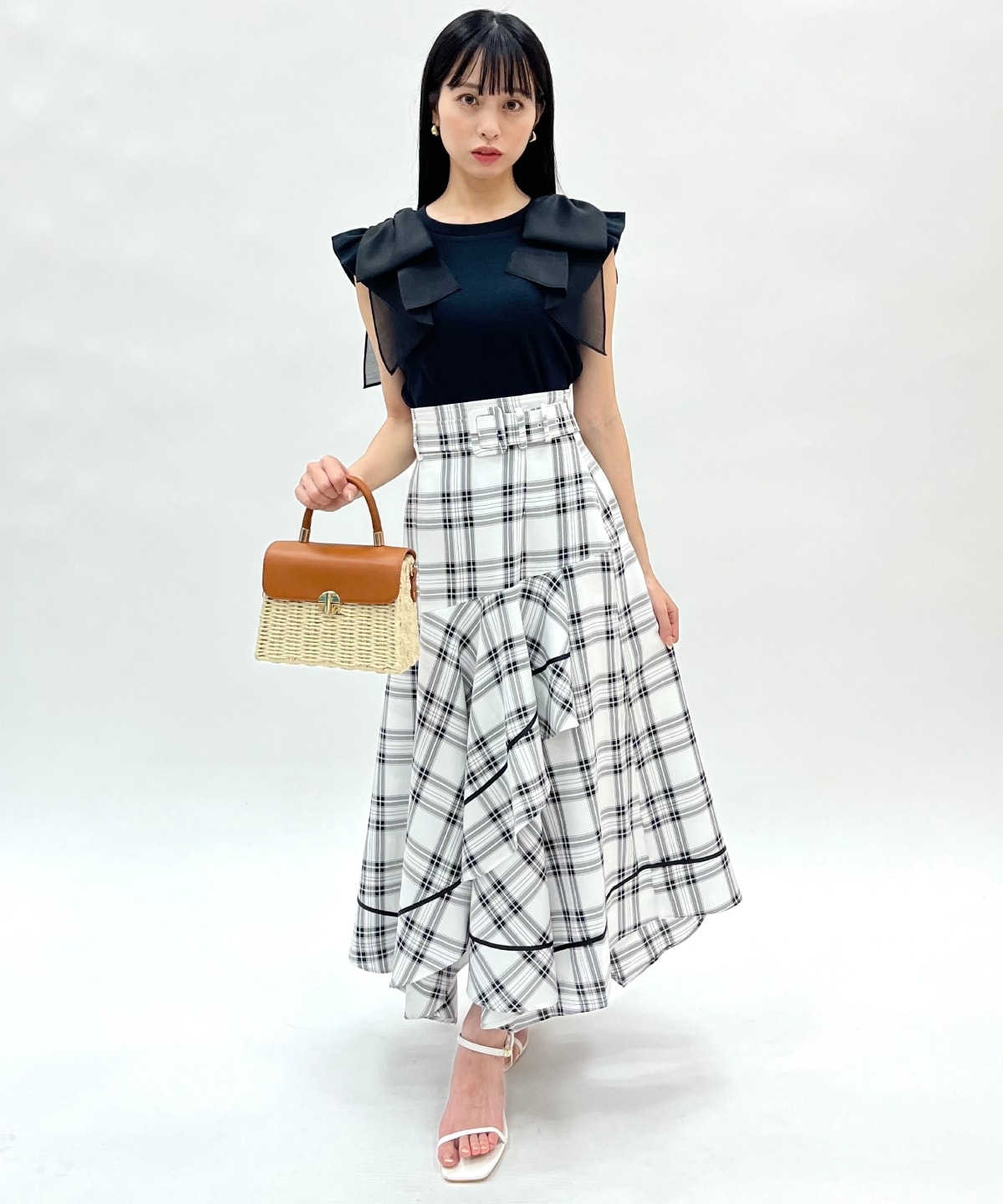 ベルト付きハンカチヘムスカート