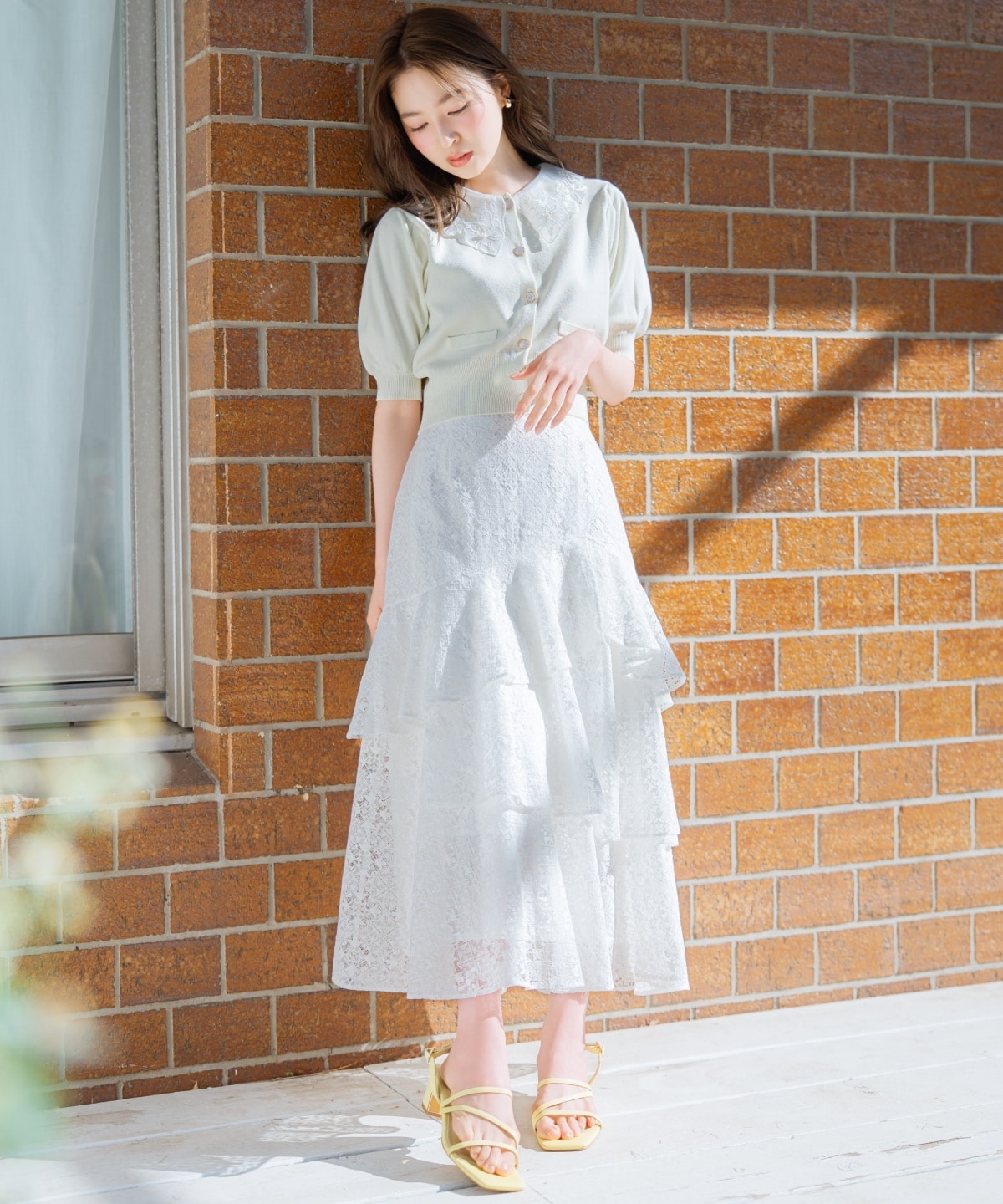 アシメティアードレーススカート