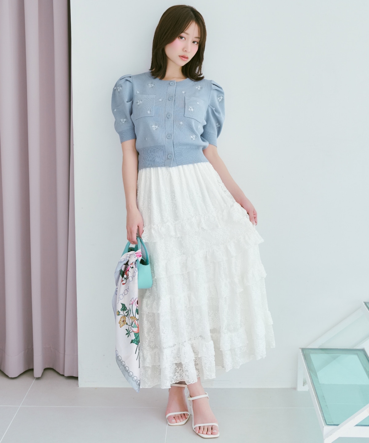 レースフリルティアードスカート