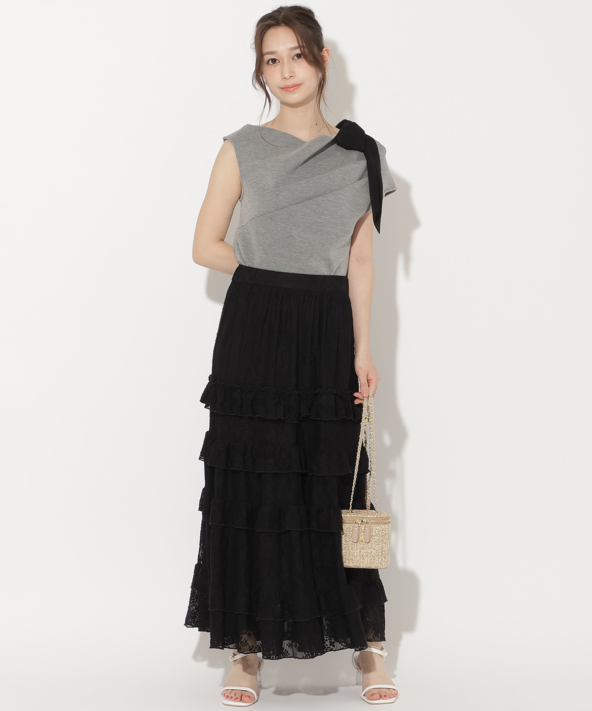 レースフリルティアードスカート