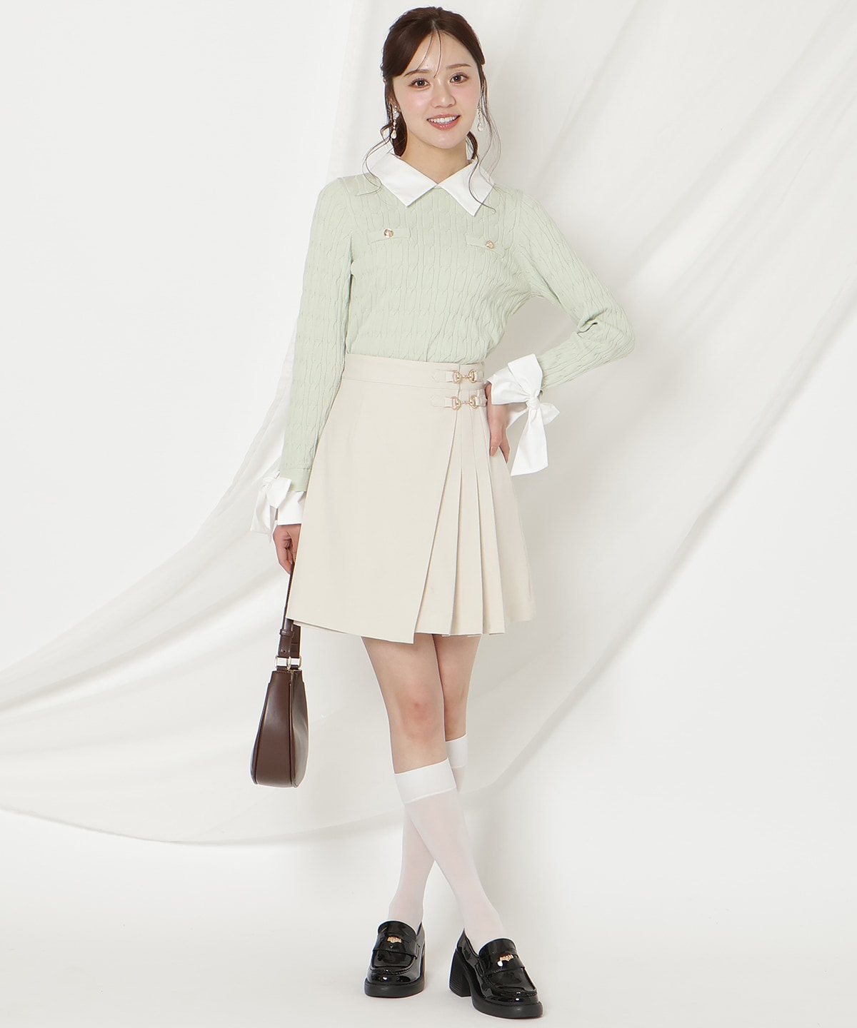 ビットデザインプリーツミニスカパン