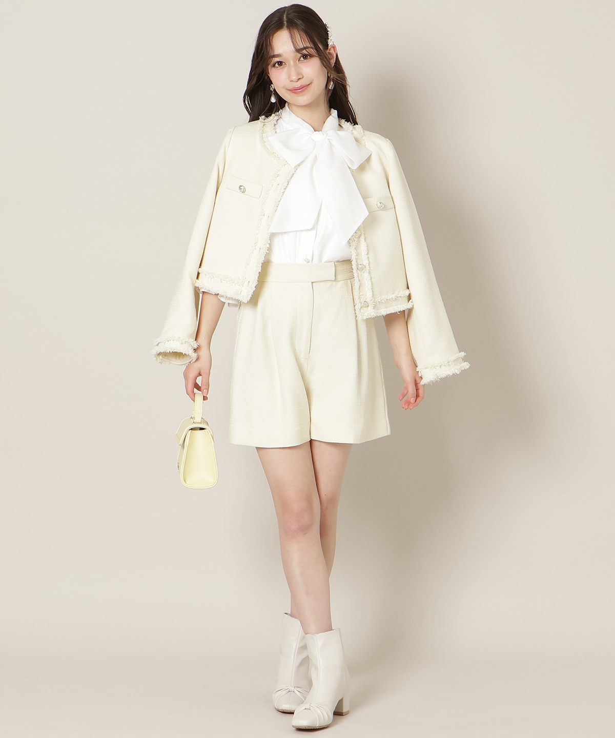 ツイードタックショートパンツ