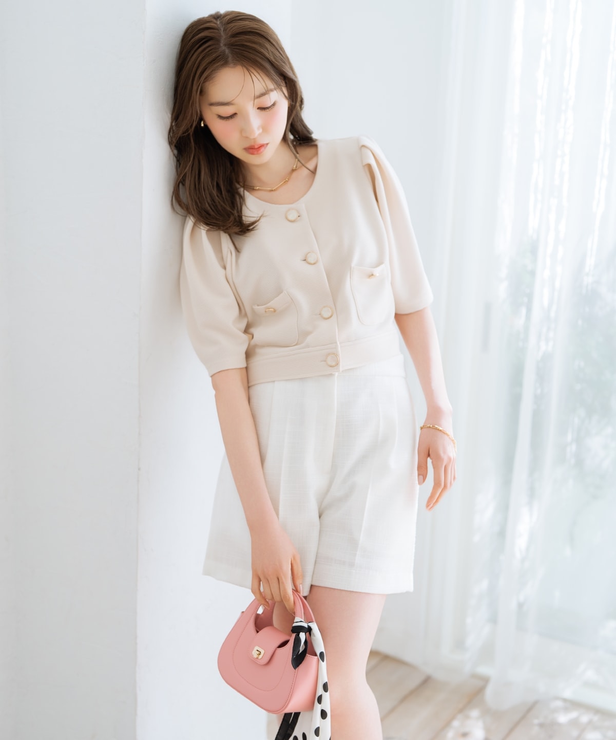 タックツイードショートパンツ