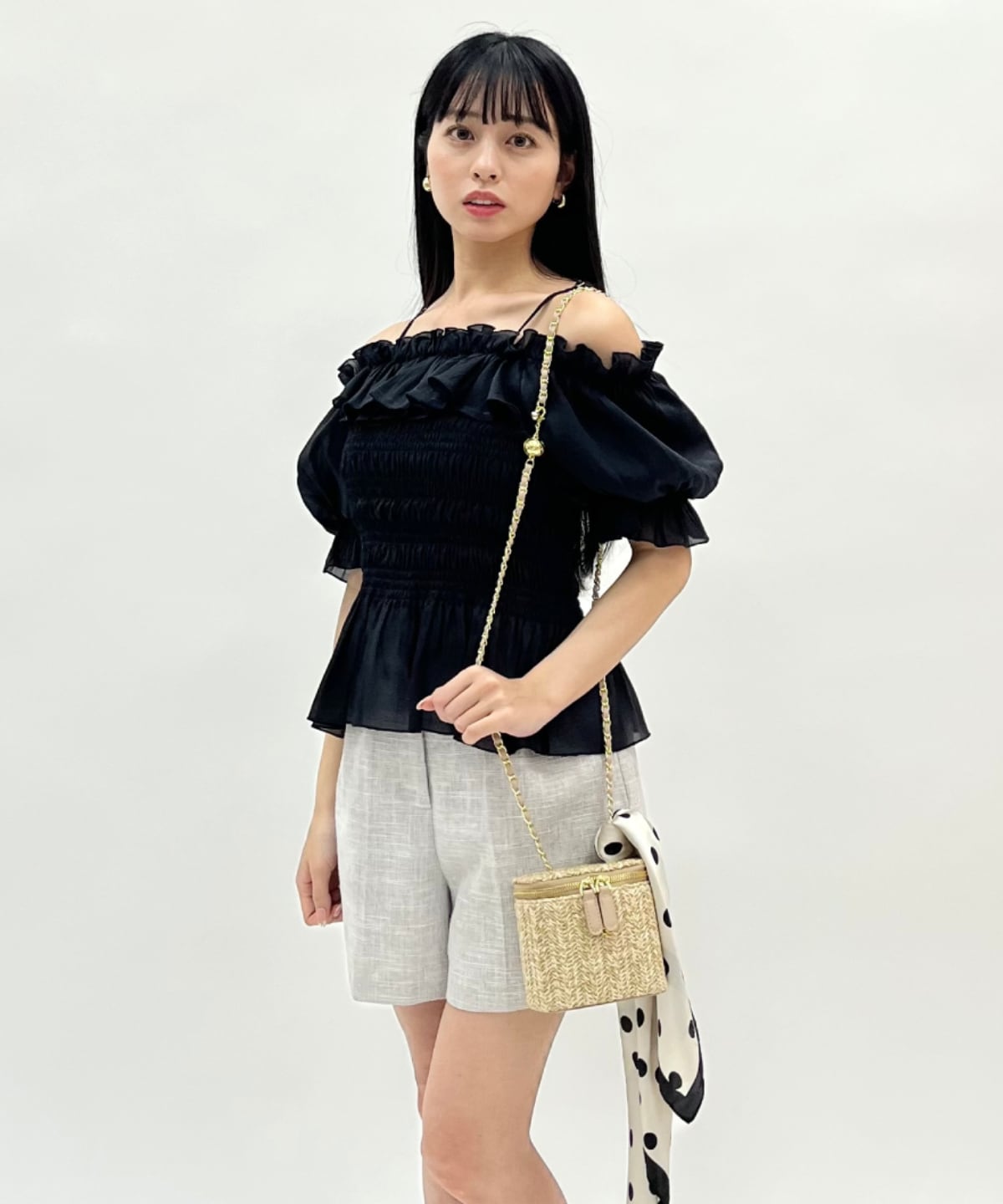 タックツイードショートパンツ