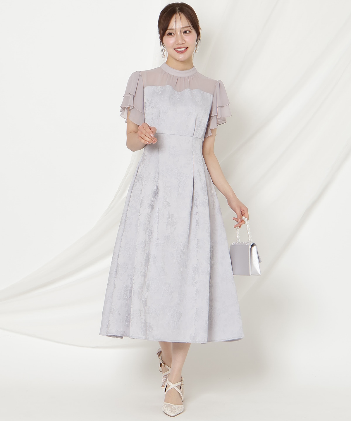 ジャガードタックフレアワンピース