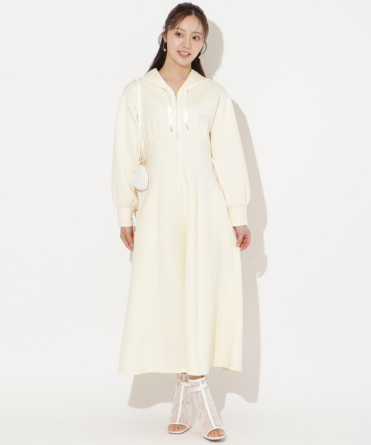 【2/27(fri)20時発売】ハイウエスト切替パーカーワンピース