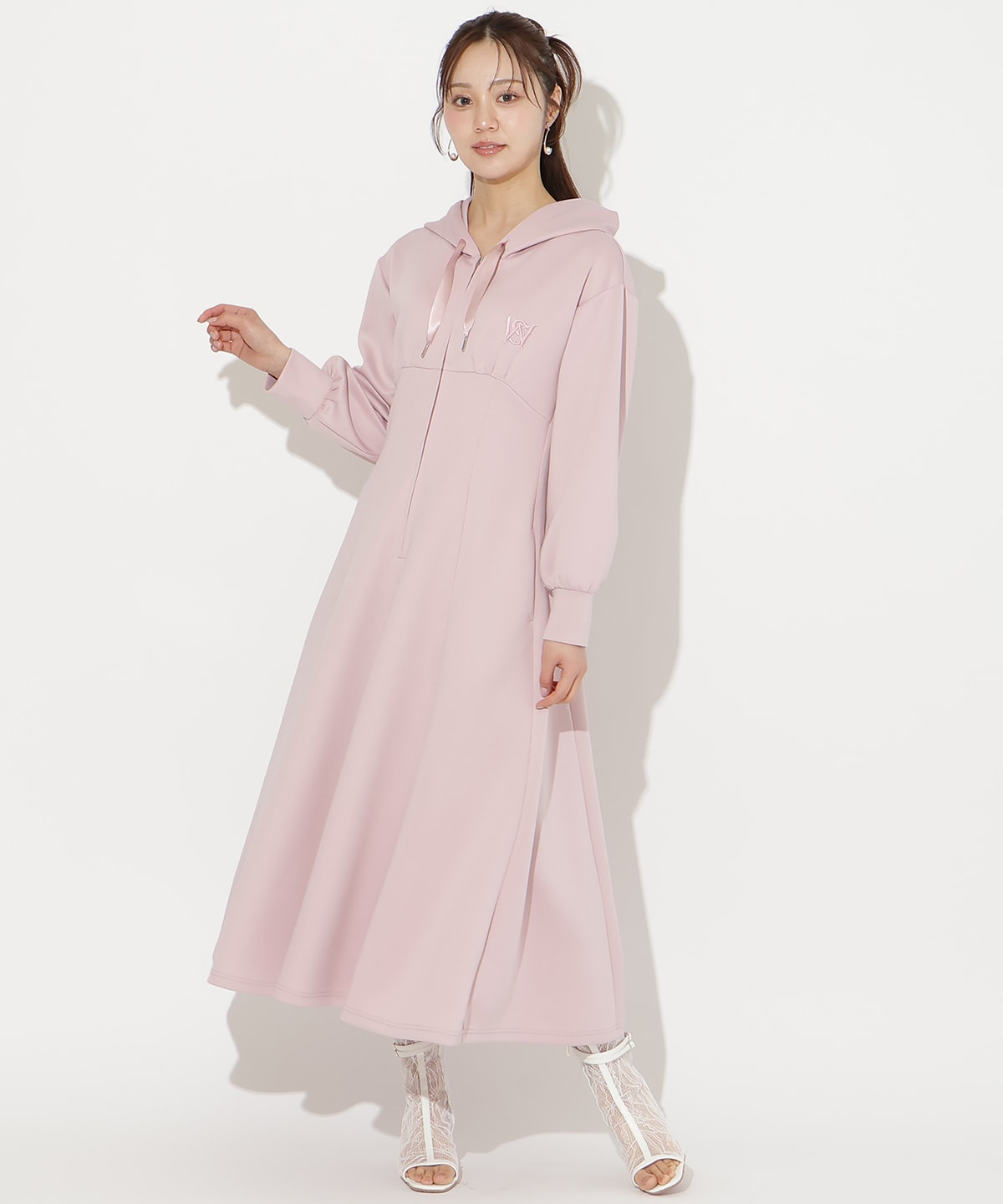 【2/27(fri)20時発売】ハイウエスト切替パーカーワンピース