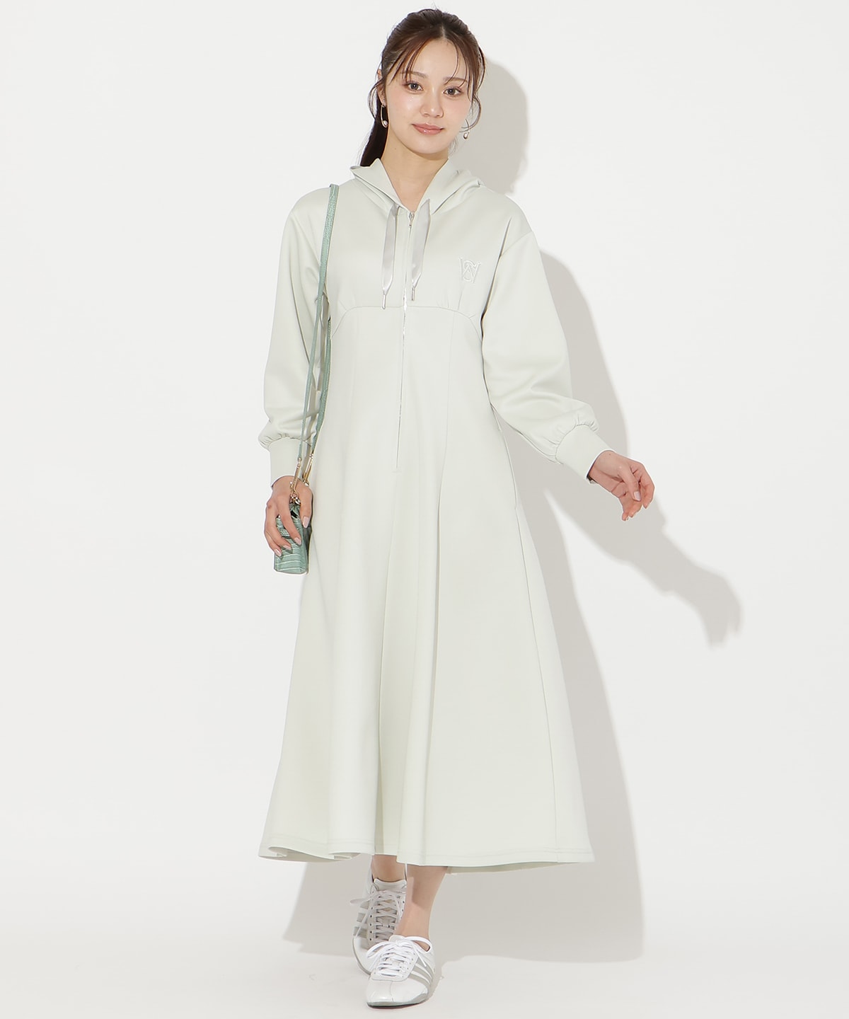 【2/27(fri)20時発売】ハイウエスト切替パーカーワンピース