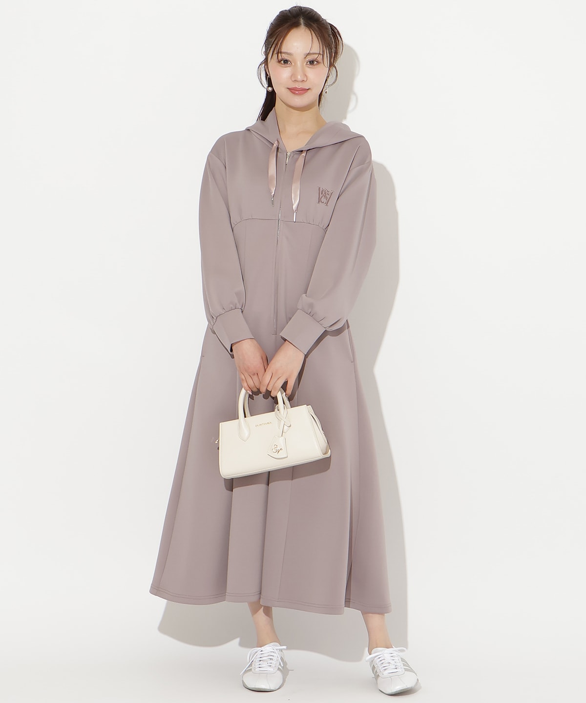 【2/27(fri)20時発売】ハイウエスト切替パーカーワンピース