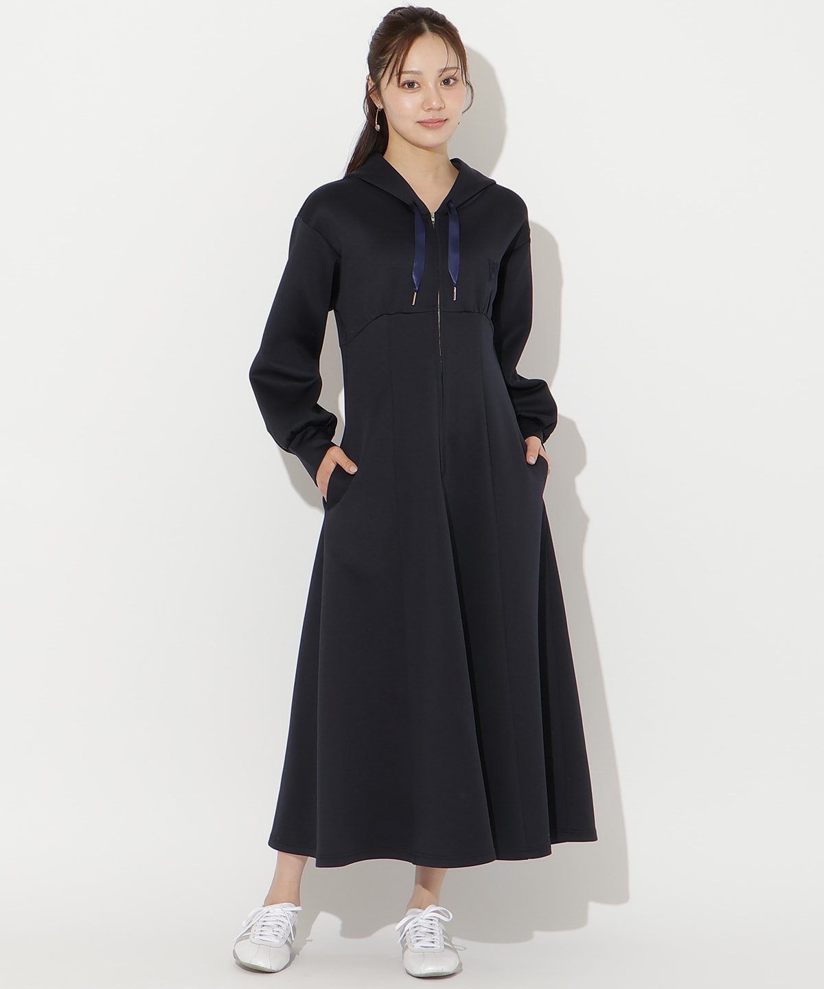 【2/27(fri)20時発売】ハイウエスト切替パーカーワンピース