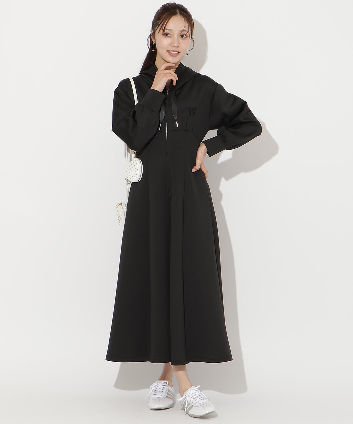 【2/27(fri)20時発売】ハイウエスト切替パーカーワンピース