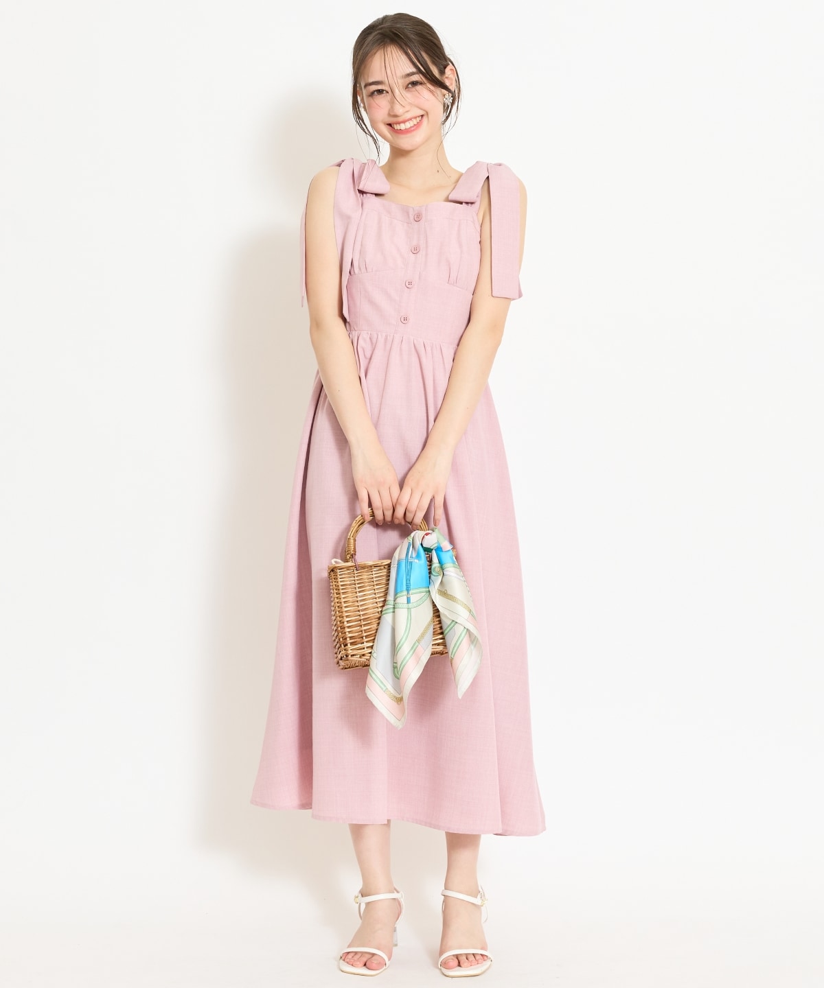 【4/24(fri)10時予約開始】リボンショルダーギャザーワンピース