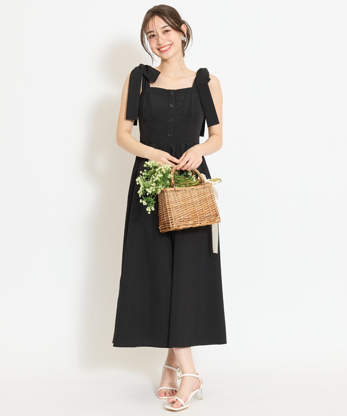 【4/24(fri)10時予約開始】リボンショルダーギャザーワンピース