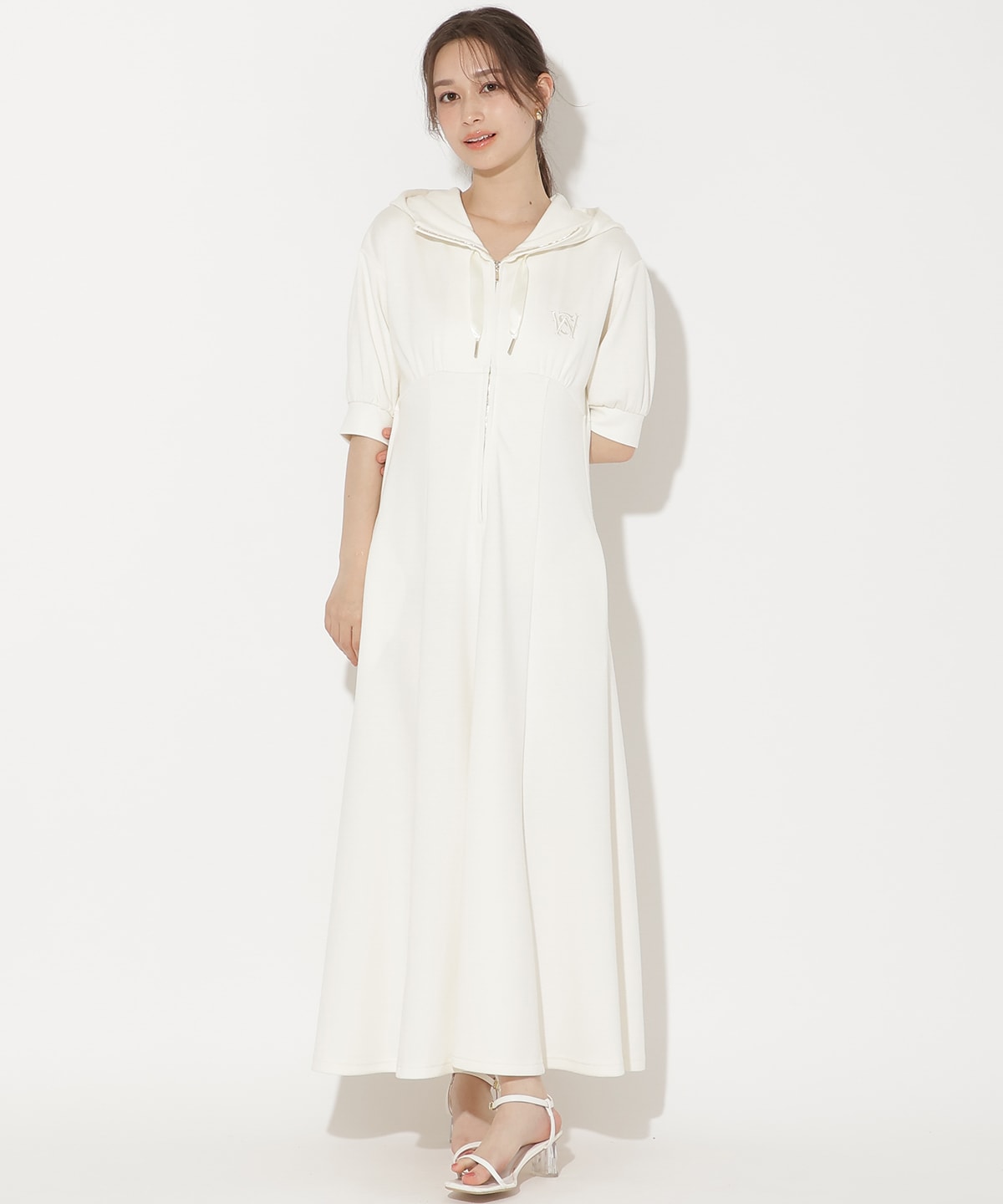 【5/14(thu)10時発売】ハイウエスト切替パーカーワンピース