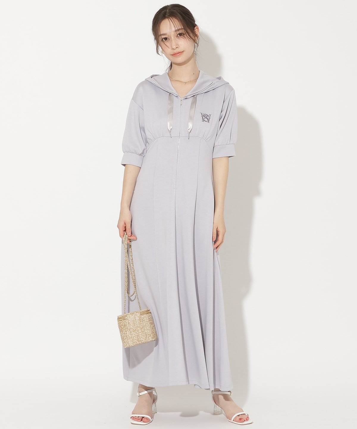 【5/14(thu)10時発売】ハイウエスト切替パーカーワンピース