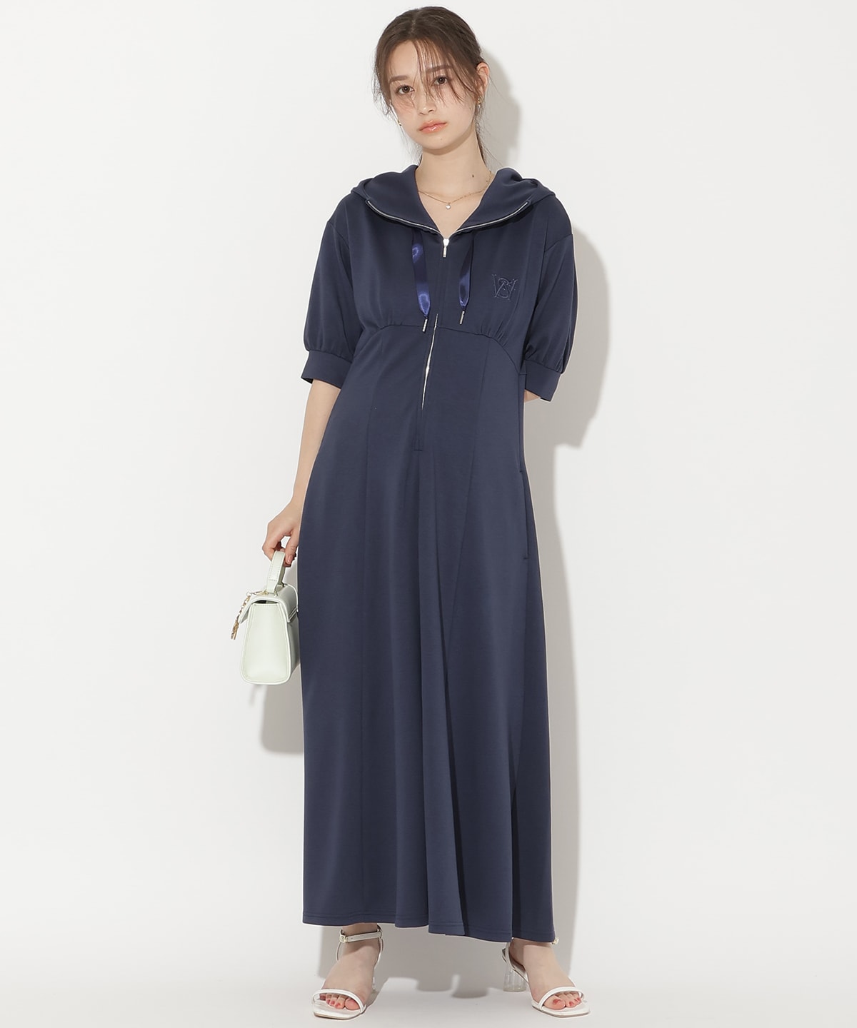 【5/14(thu)10時発売】ハイウエスト切替パーカーワンピース