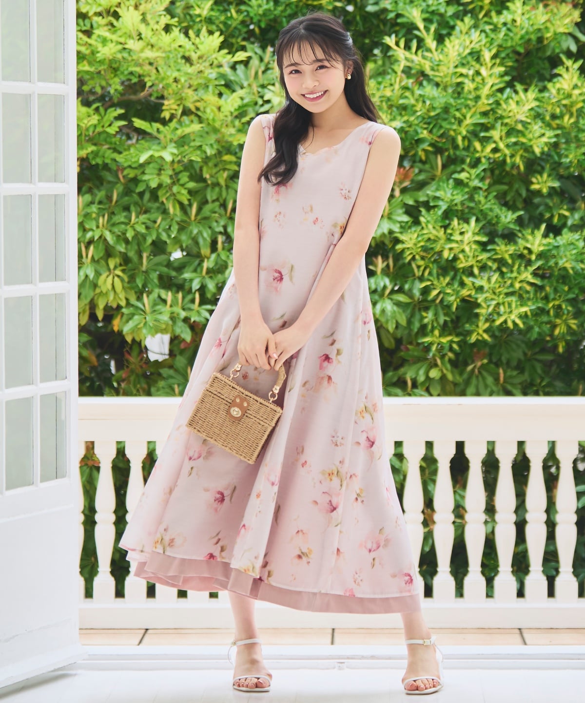 【6/11(thu)10時発売】ウォーターフラワープリントリバーシブルワンピース